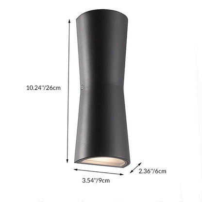 Outdoor Round Cylindrical Glass Iron LED Wall Scone Lamp