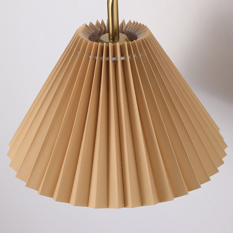 Round Pleated Iron Fabric 1-Light Wall Sconce Lamp