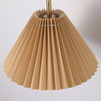 Round Pleated Iron Fabric 1-Light Wall Sconce Lamp