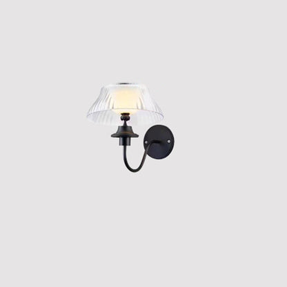 Round Curved Pole Iron ABS LED Outdoor Wall Sconce Lamp