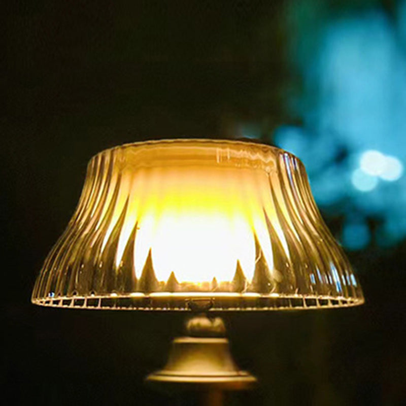 Round Curved Pole Iron ABS LED Outdoor Wall Sconce Lamp