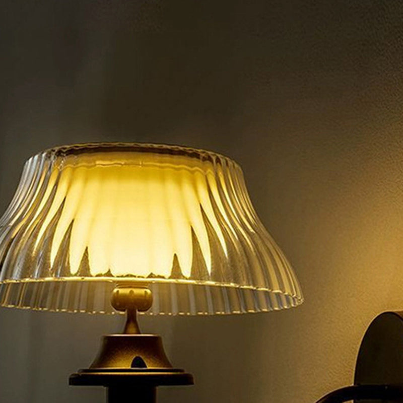 Round Curved Pole Iron ABS LED Outdoor Wall Sconce Lamp