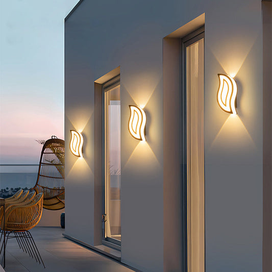 Simplicity Oval Leaf Aluminum LED Outdoor Wall Sconce Lamp