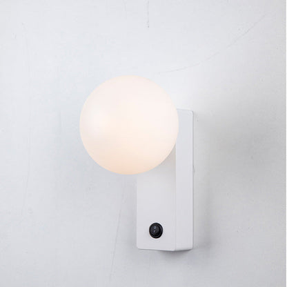 Simplicity Orb Aluminum ABS 1-Light Wall Sconce Lamp