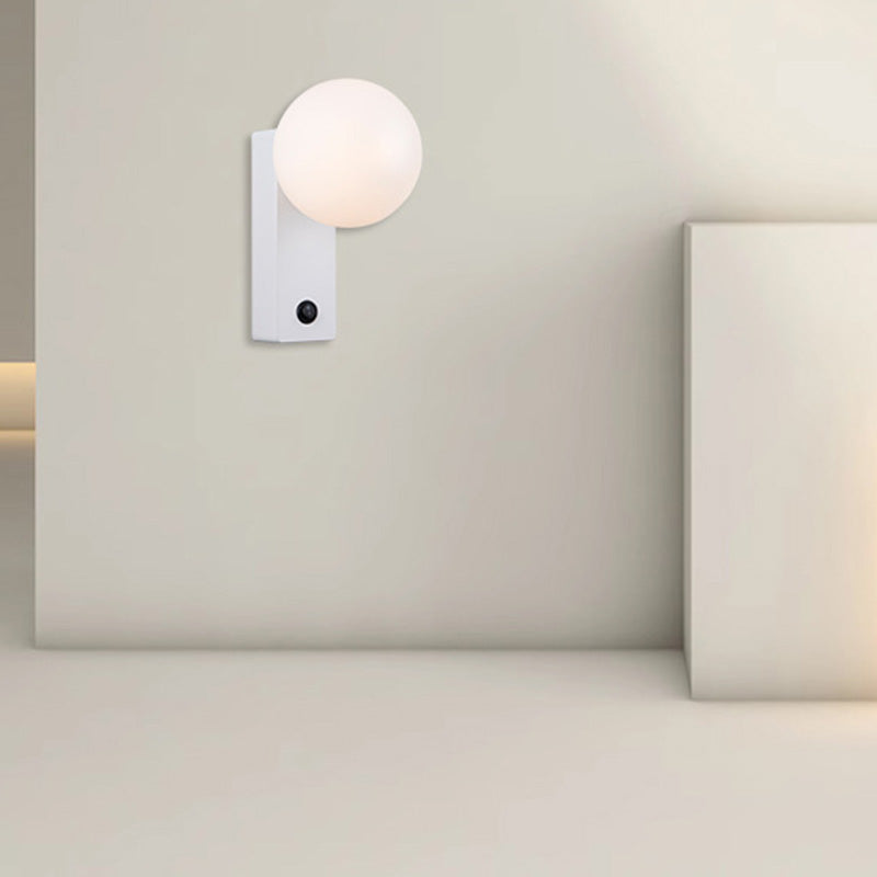 Simplicity Orb Aluminum ABS 1-Light Wall Sconce Lamp