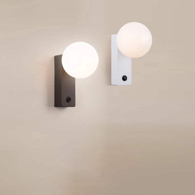 Simplicity Orb Aluminum ABS 1-Light Wall Sconce Lamp