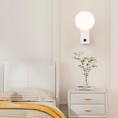 Simplicity Orb Aluminum ABS 1-Light Wall Sconce Lamp