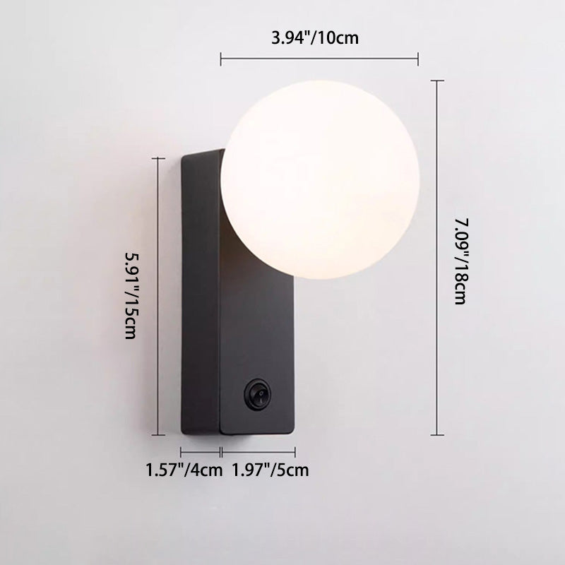 Simplicity Orb Aluminum ABS 1-Light Wall Sconce Lamp