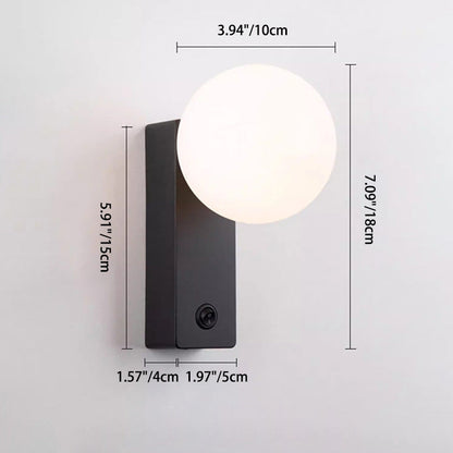 Simplicity Orb Aluminum ABS 1-Light Wall Sconce Lamp