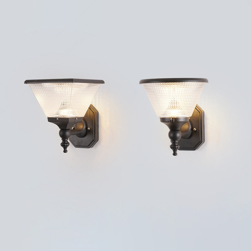 Solar Square Round Aluminum PC LED Wall Sconce Lamp
