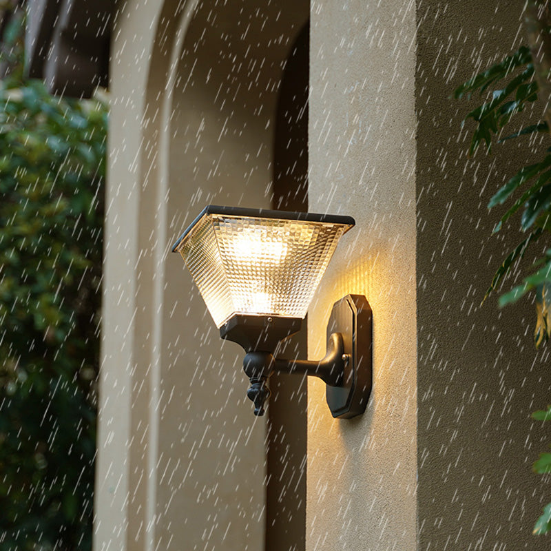 Solar Square Round Aluminum PC LED Wall Sconce Lamp