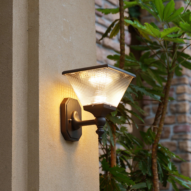 Solar Square Round Aluminum PC LED Wall Sconce Lamp