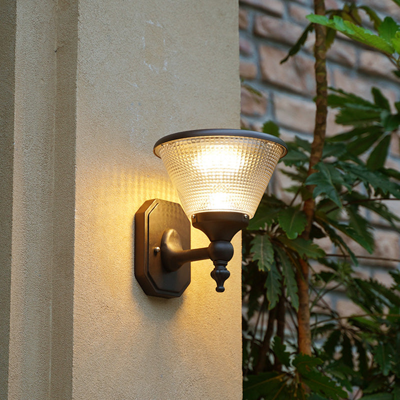 Solar Square Round Aluminum PC LED Wall Sconce Lamp