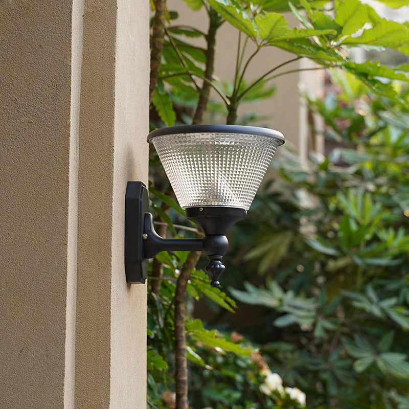 Solar Square Round Aluminum PC LED Wall Sconce Lamp