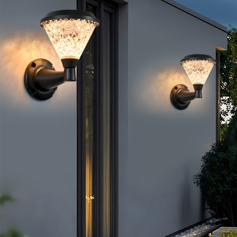 Minimalist Solar Square Round PC LED Wall Sconce Lamp