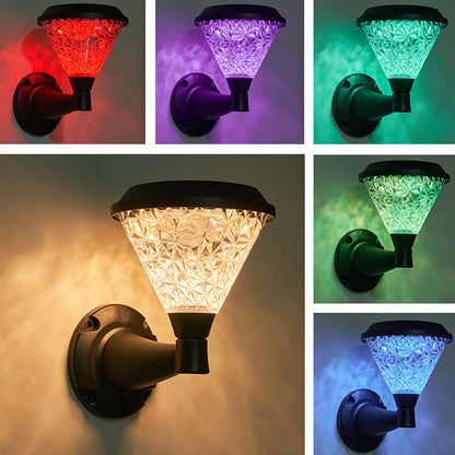 Minimalist Solar Square Round PC LED Wall Sconce Lamp