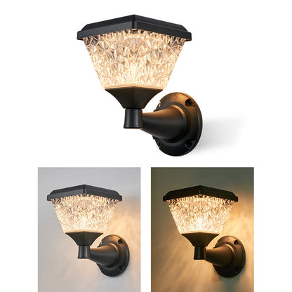 Minimalist Solar Square Round PC LED Wall Sconce Lamp