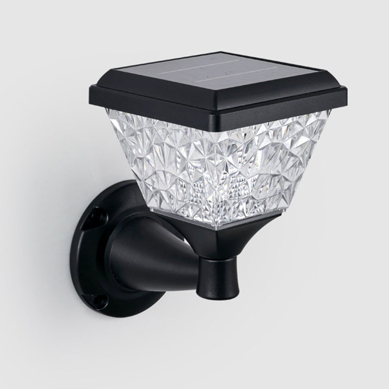 Minimalist Solar Square Round PC LED Wall Sconce Lamp
