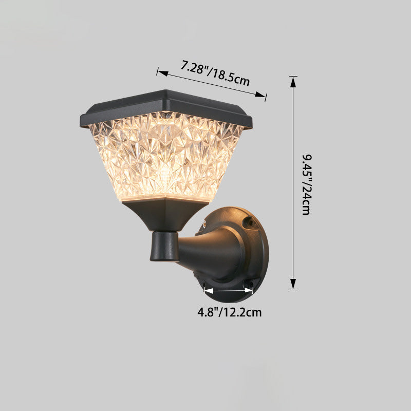 Minimalist Solar Square Round PC LED Wall Sconce Lamp