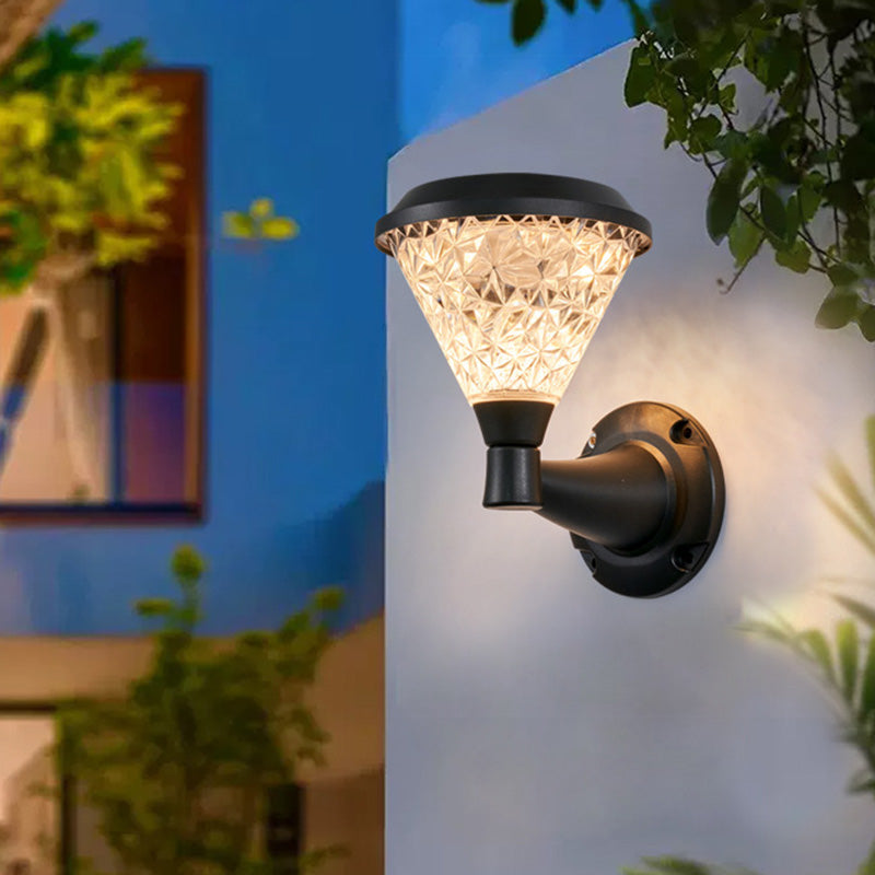 Minimalist Solar Square Round PC LED Wall Sconce Lamp