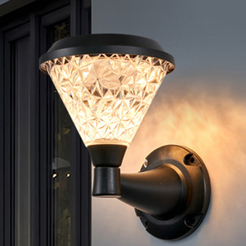 Minimalist Solar Square Round PC LED Wall Sconce Lamp