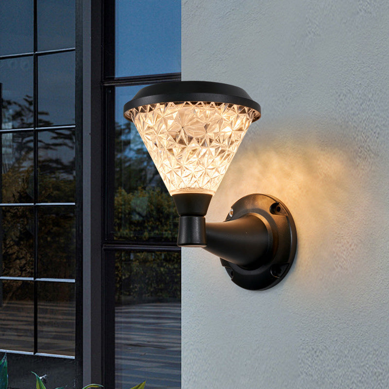Minimalist Solar Square Round PC LED Wall Sconce Lamp