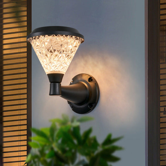 Minimalist Solar Square Round PC LED Wall Sconce Lamp