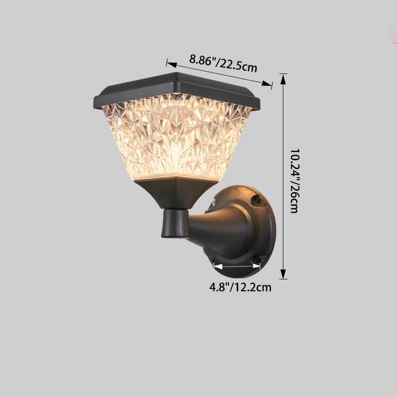 Minimalist Solar Square Round PC LED Wall Sconce Lamp