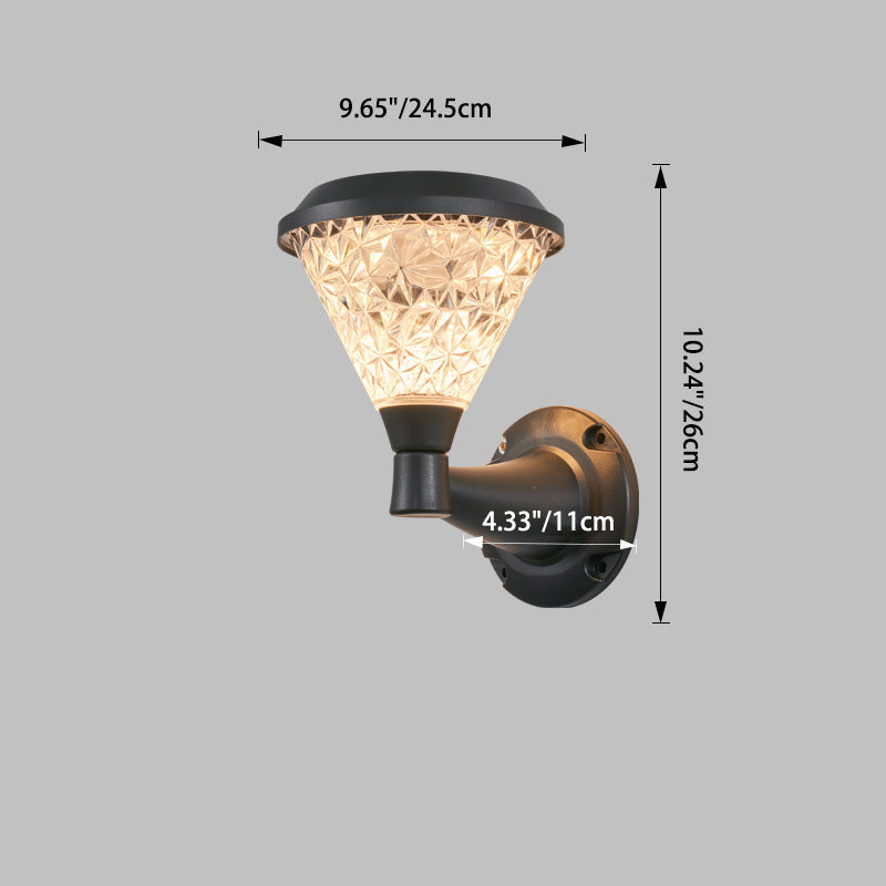 Minimalist Solar Square Round PC LED Wall Sconce Lamp