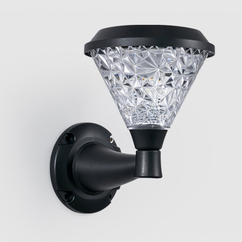 Minimalist Solar Square Round PC LED Wall Sconce Lamp