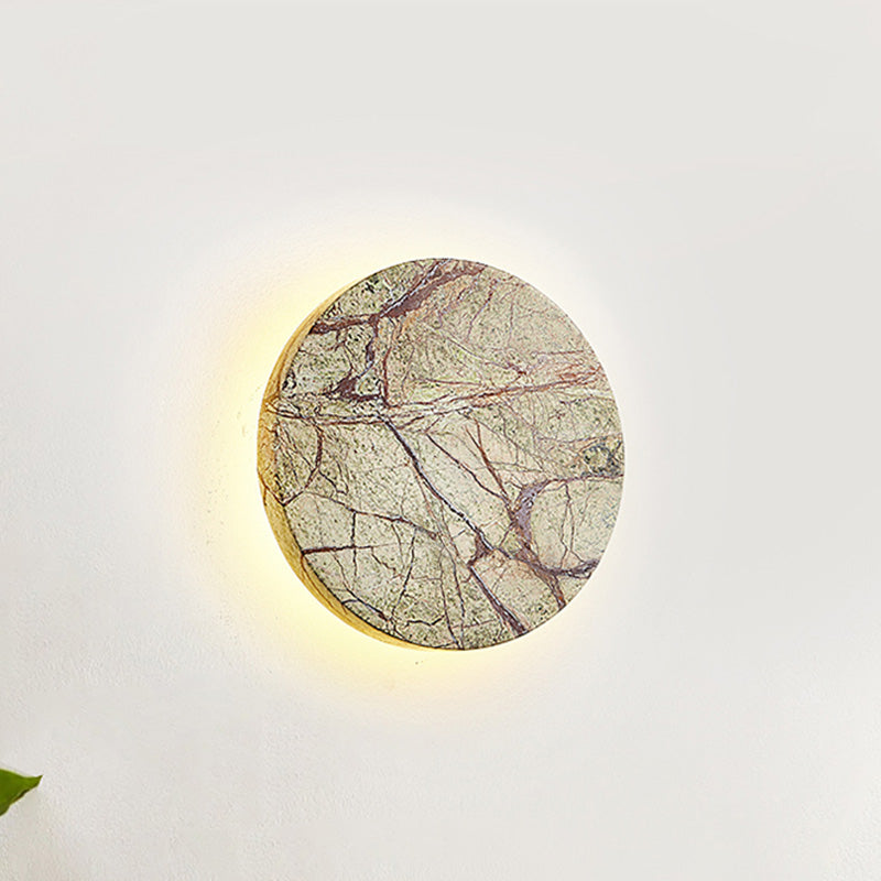 Contemporary Nordic Round Marble LED Wall Sconce Lamp