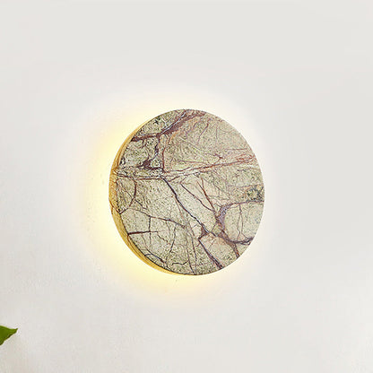 Contemporary Nordic Round Marble LED Wall Sconce Lamp
