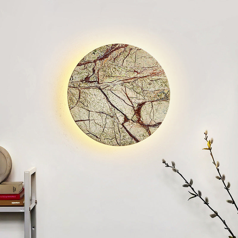 Contemporary Nordic Round Marble LED Wall Sconce Lamp