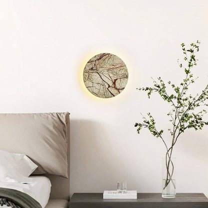 Contemporary Nordic Round Marble LED Wall Sconce Lamp