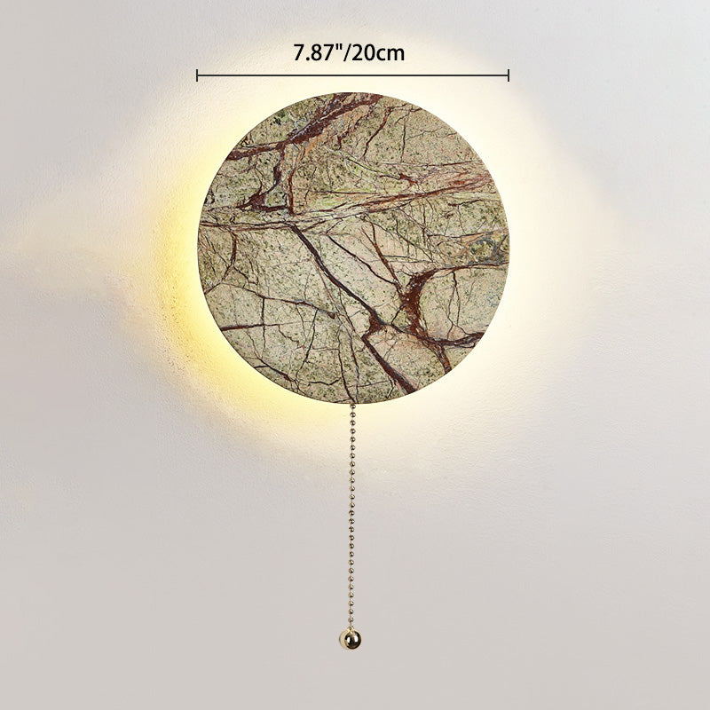 Contemporary Nordic Round Marble LED Wall Sconce Lamp
