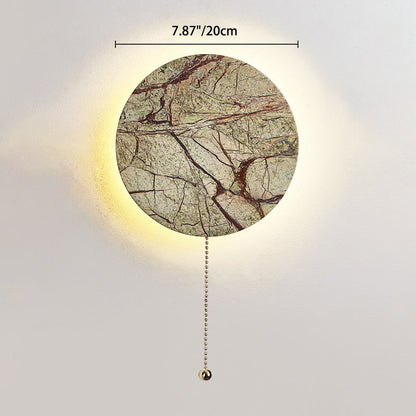 Contemporary Nordic Round Marble LED Wall Sconce Lamp