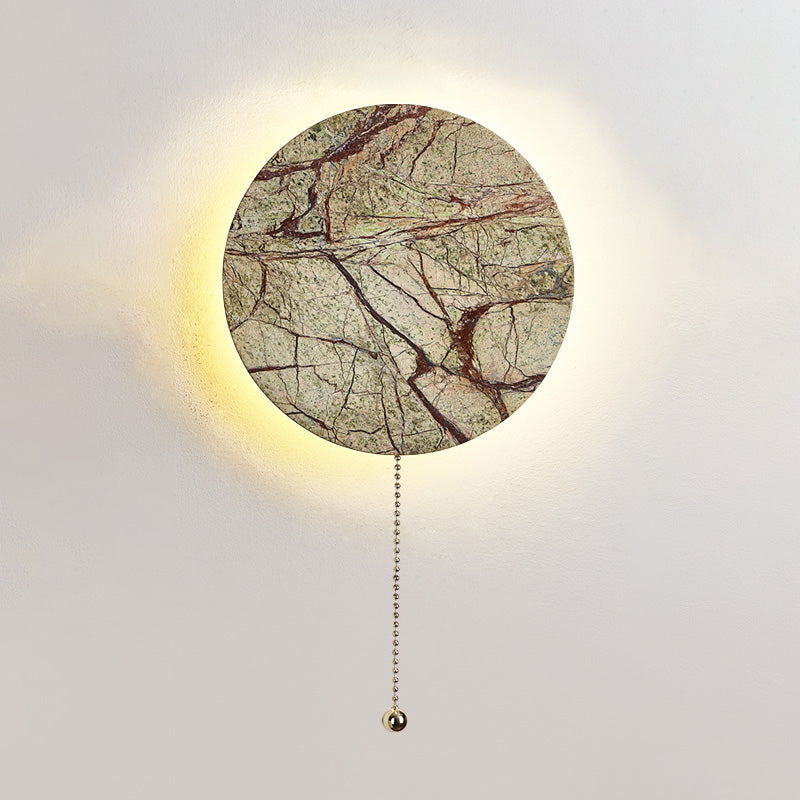 Contemporary Nordic Round Marble LED Wall Sconce Lamp