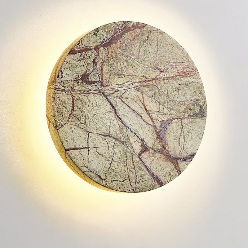 Contemporary Nordic Round Marble LED Wall Sconce Lamp