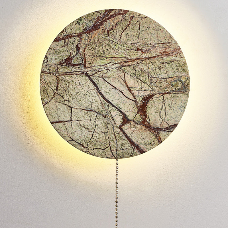 Contemporary Nordic Round Marble LED Wall Sconce Lamp