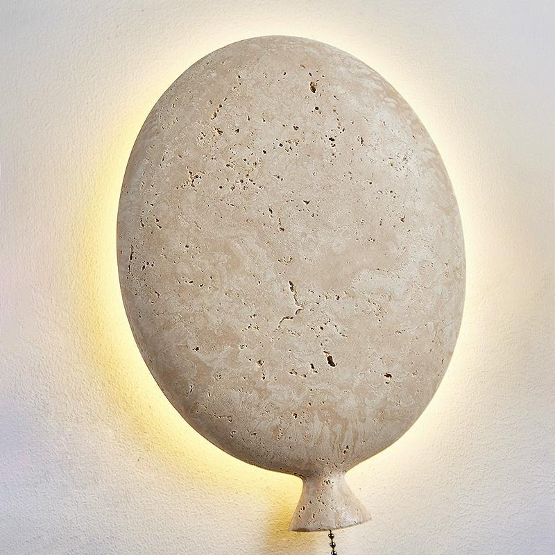 Creative Balloon Beige Travertine LED Wall Sconce Lamp