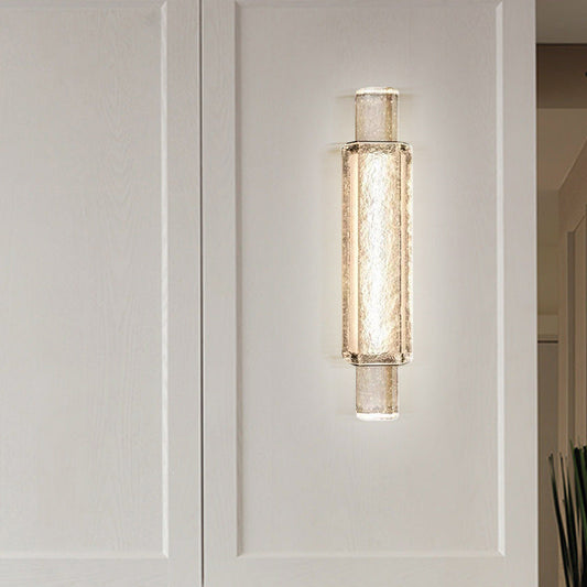 Modern Luxury Cylinder Iron Glass LED Wall Sconce Lamp