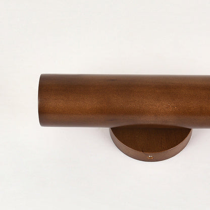 Chinese Cylinder Rubberwood LED Wall Sconce Lamp