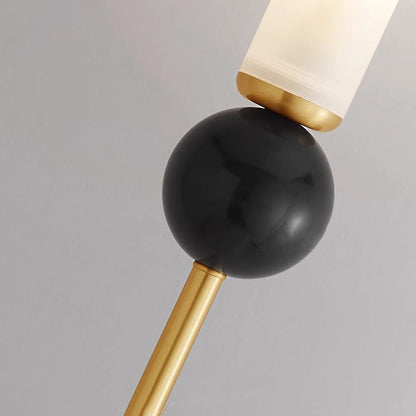Cylinder Long Pole Copper Marble 1-Light Wall Sconce Lamp