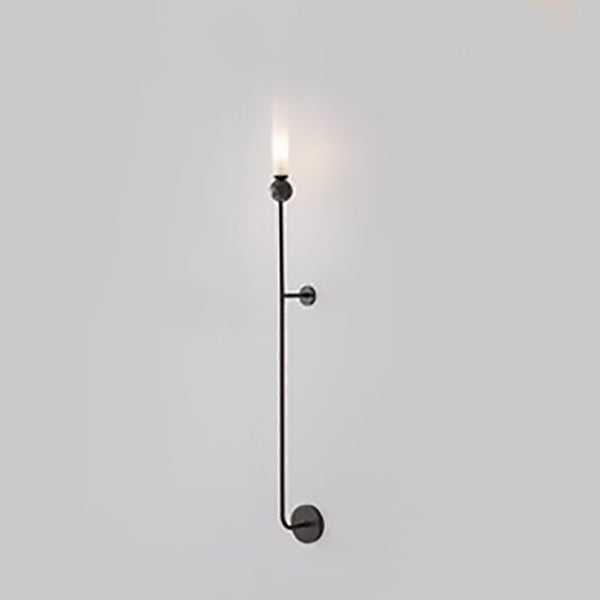 Cylinder Long Pole Copper Marble 1-Light Wall Sconce Lamp