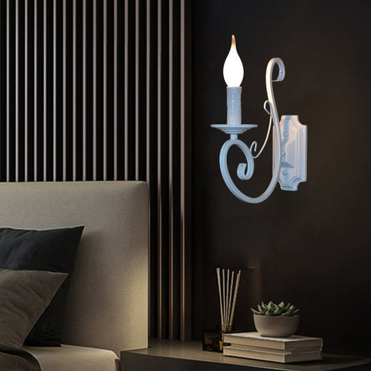 Traditional Candelabra Iron 1-Light Wall Sconce Lamp