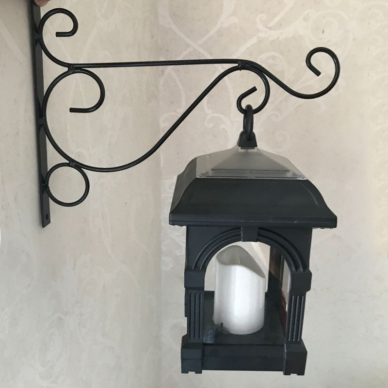 Solar Candle Plastic LED Outdoor Wall Sconce Lamp