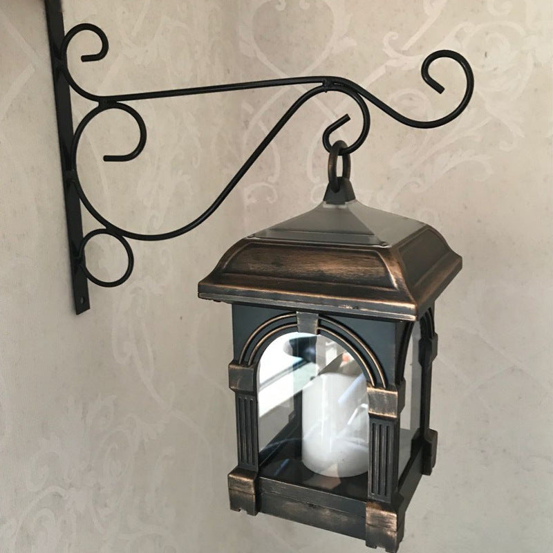 Solar Candle Plastic LED Outdoor Wall Sconce Lamp