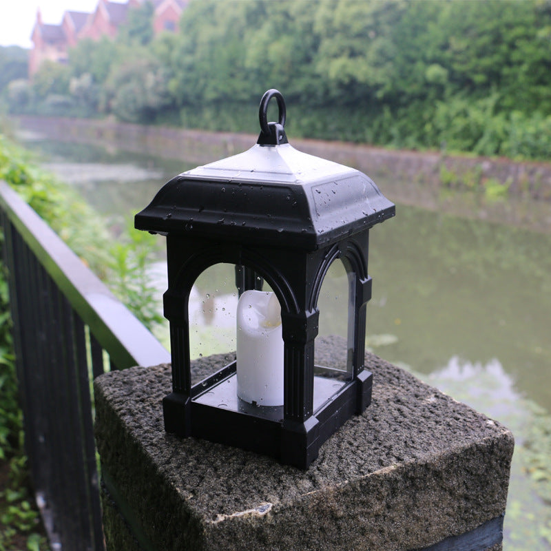 Solar Candle Plastic LED Outdoor Wall Sconce Lamp