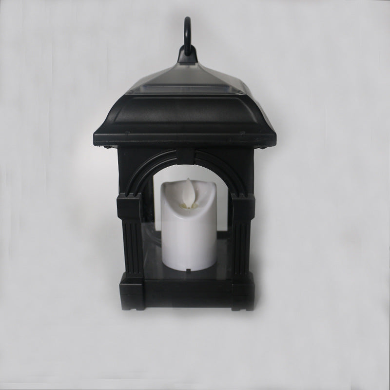 Solar Candle Plastic LED Outdoor Wall Sconce Lamp