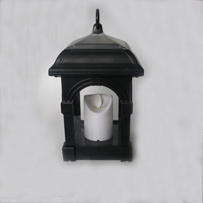 Solar Candle Plastic LED Outdoor Wall Sconce Lamp